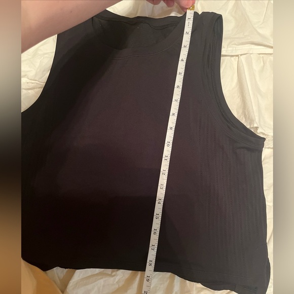 Lululemon Train To Be Tank Top Shirt Tee Black  Side Slit Muscle Seamless Mesh - Picture 6 of 6